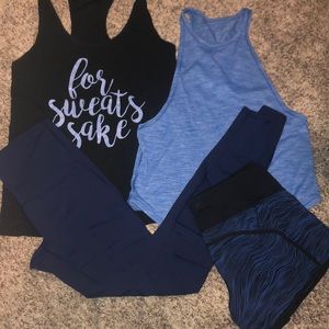 Lululemon 2 tanks 1 pant 1 short size 8